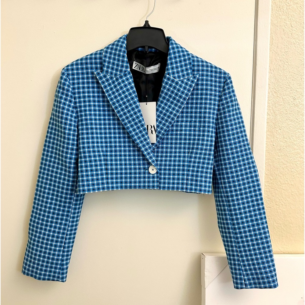 ZARA Plaid Cropped Jacket